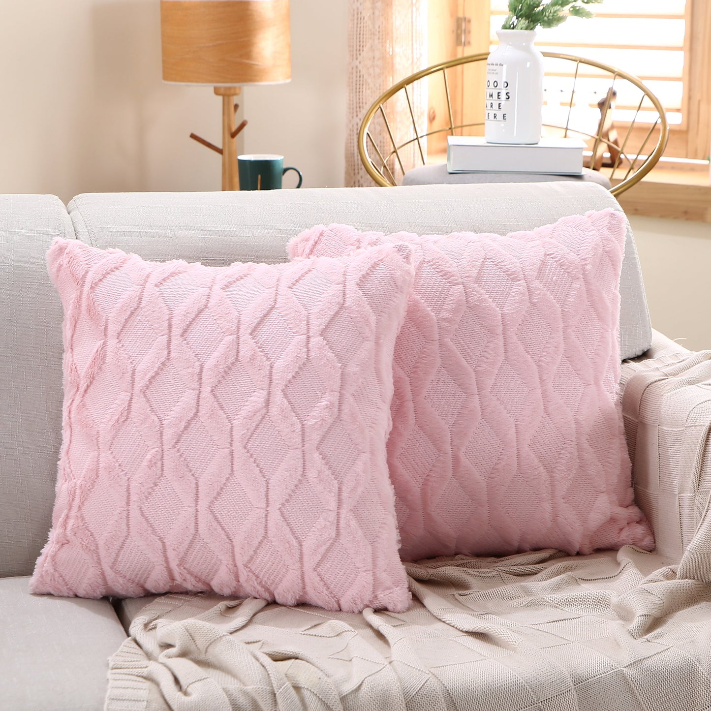 18"x18" Throw Pillow FULL set of cover and insert  Wide Variety of Colors reversable