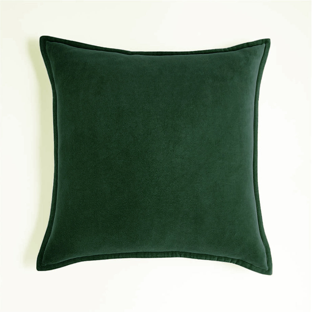 Square Cotton Velvet Pillow (With/Without Inserts) 20x20 inches, pack of 2 throw pillows