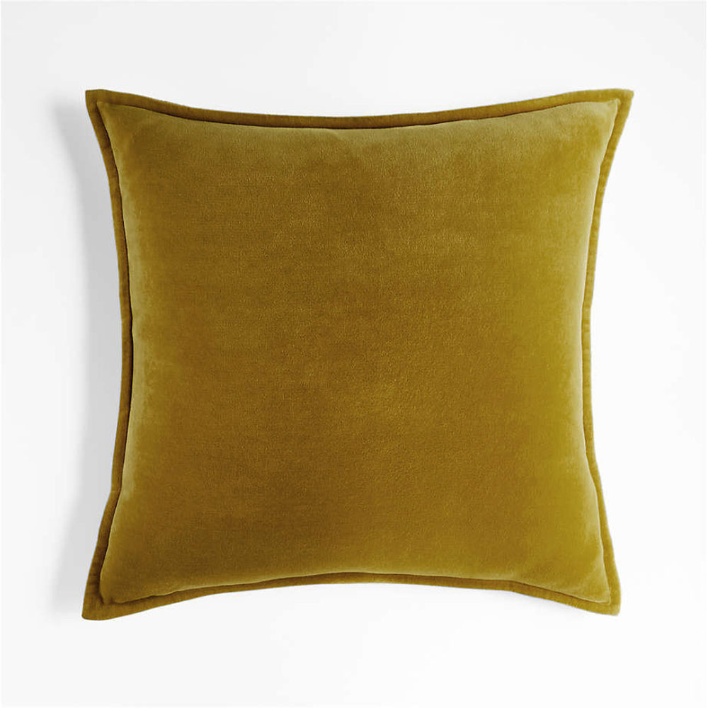 Square Cotton Velvet Pillow (With/Without Inserts) 20x20 inches, pack of 2 throw pillows