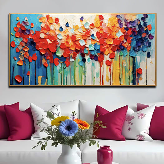 Colorful Petals Impasto Wall Art