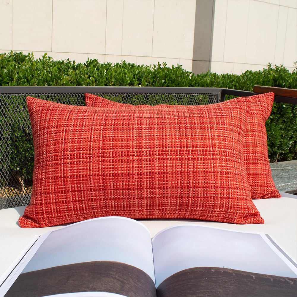 Premium Outdoor Waterproof Throw Pillow cover and Insert 2 sizes bright colors