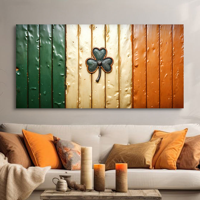 Irish Shamrock Glory Wooden Flag Wall Art II
