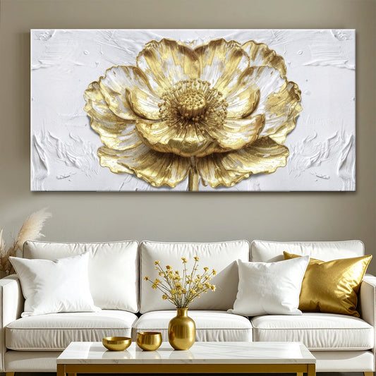 Golden Dandelion Minimalist Abstract Wall Art V