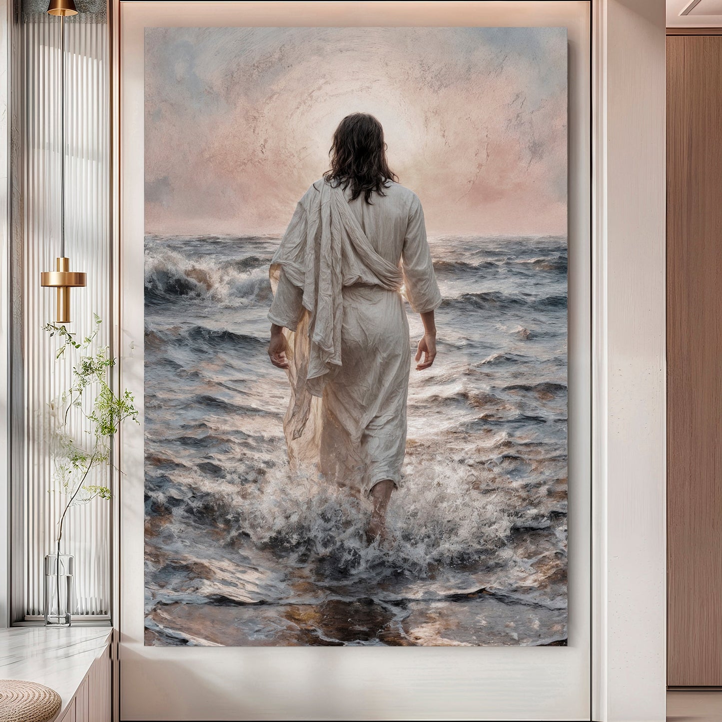 Jesus Christ Walking On Water Faith Wall Art VII