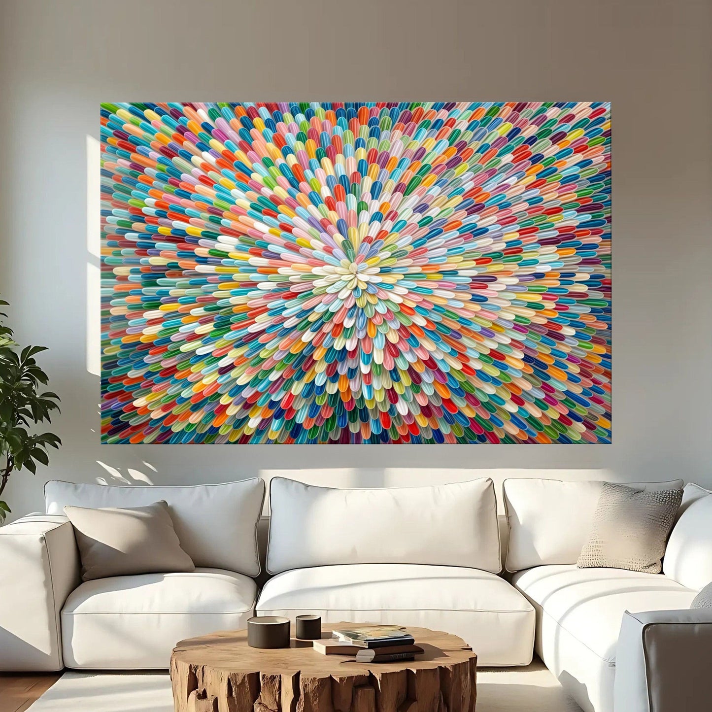 Radiant Bloom Abstract Impasto Wall Art