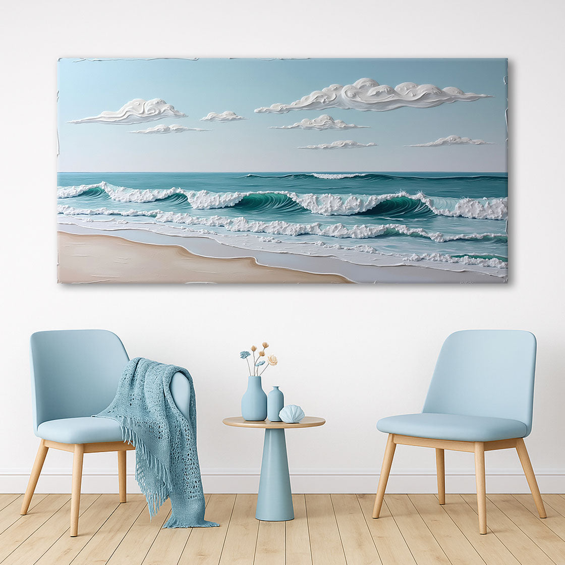 Serene Ocean Wave Coastal Wall Art XI