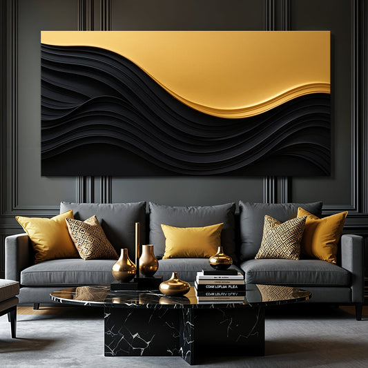 Black And Gold Minimalist Abstract VI