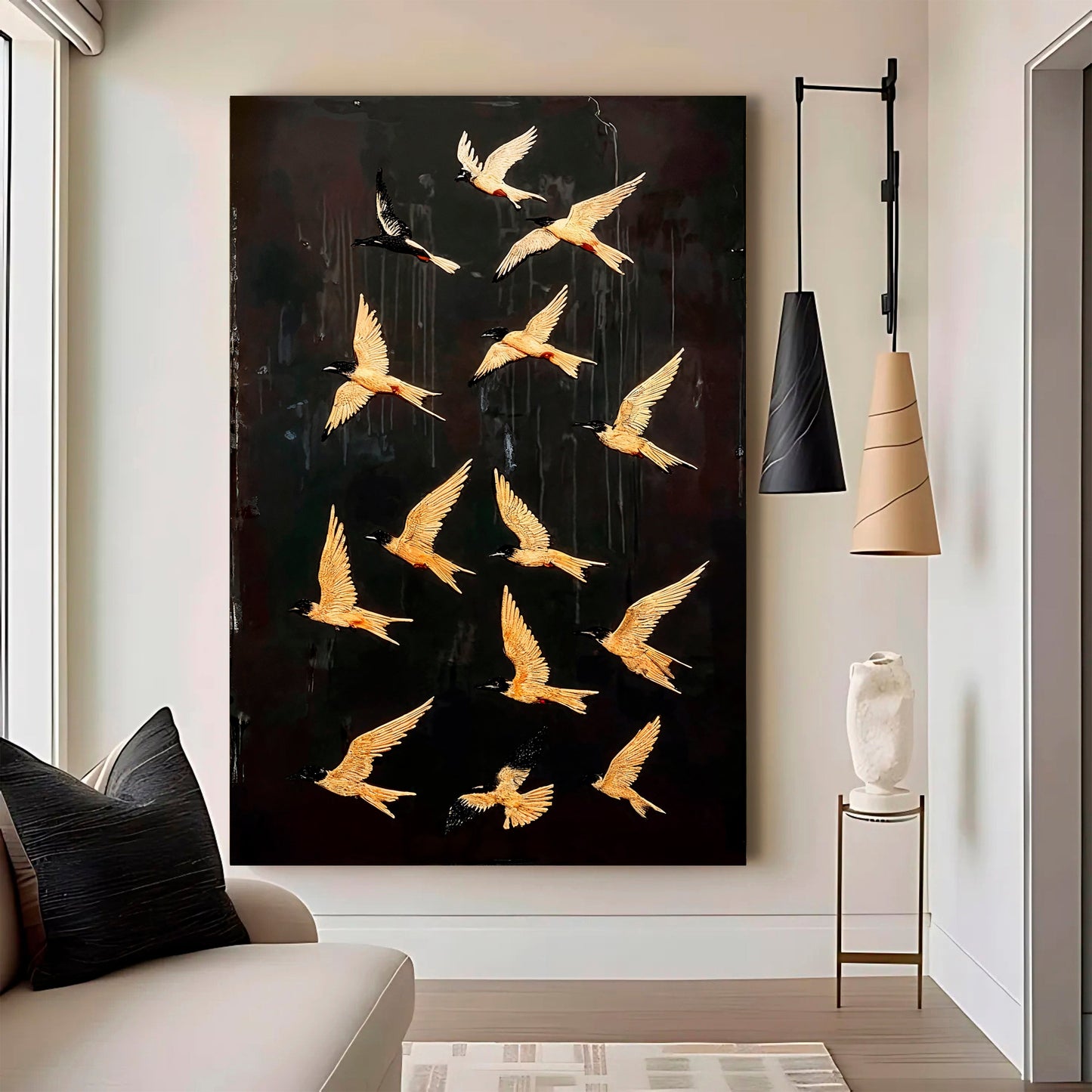 Abstract Flying Swallow Wall Art