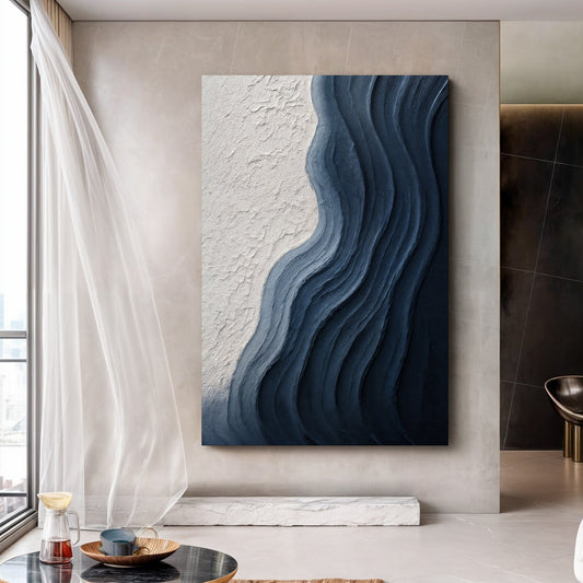 Abstract Minimalist Wave Impasto Wall Art