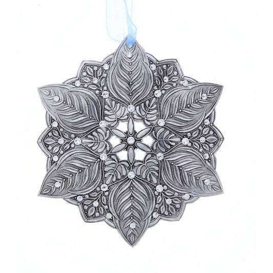 Snow Crystal Winter Greens Ornament (Aluminum)