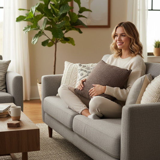 Polyester/Linen Blend Cushion Cover Pillow Case Pack of 2, 20''x20'' (With or Without Inserts)