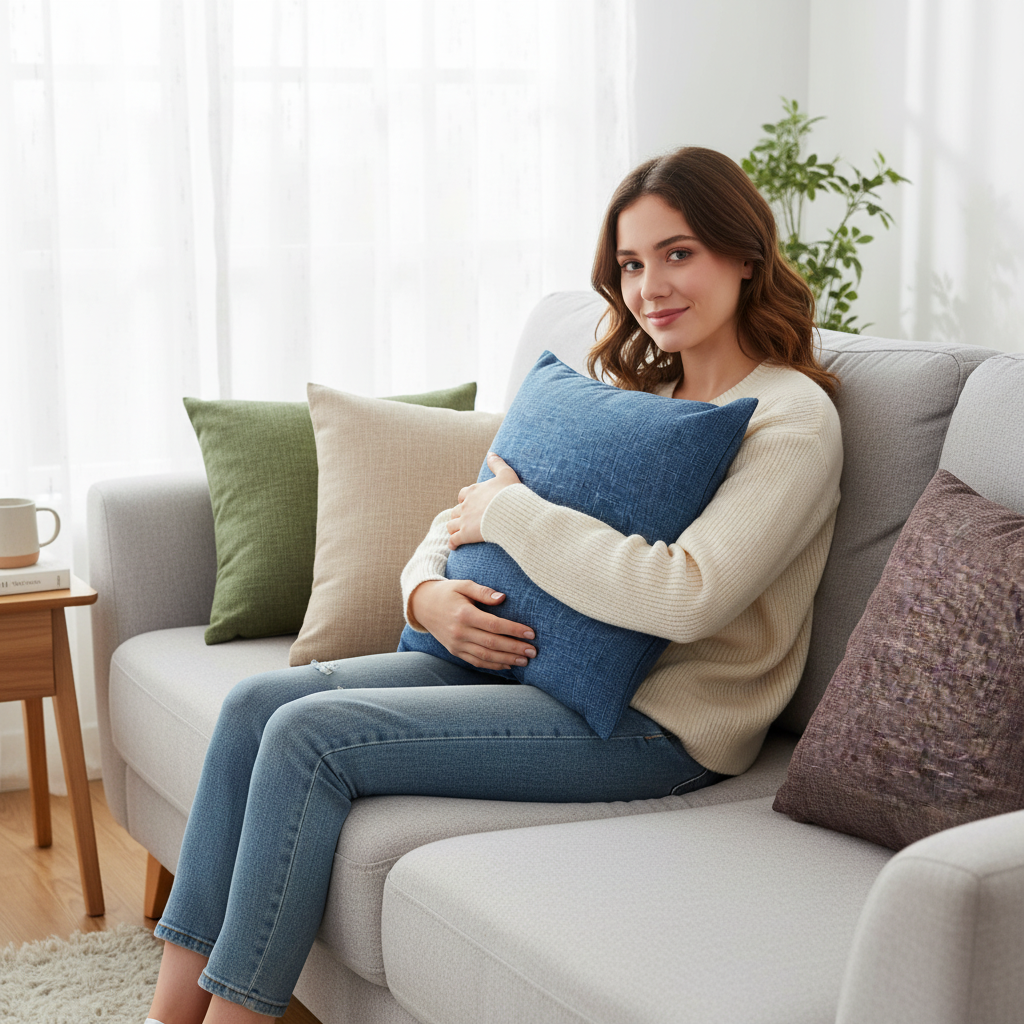 Polyester/Linen Blend Cushion Cover Pillow Case Pack of 2, 20''x20'' (With or Without Inserts)