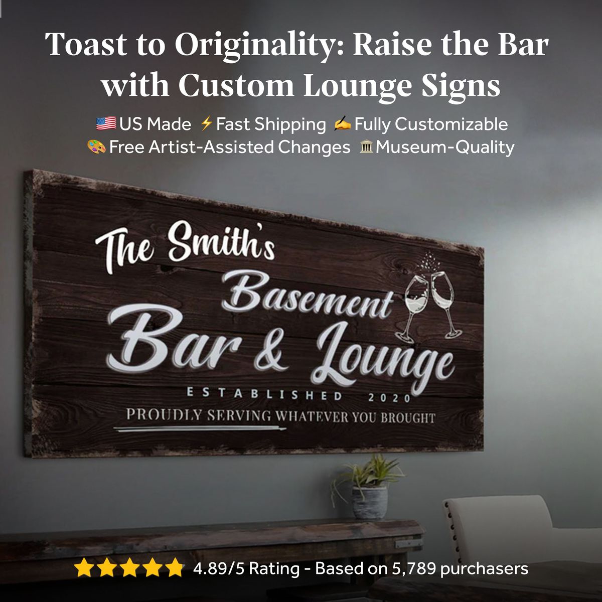 Basement Bar And Lounge Sign X