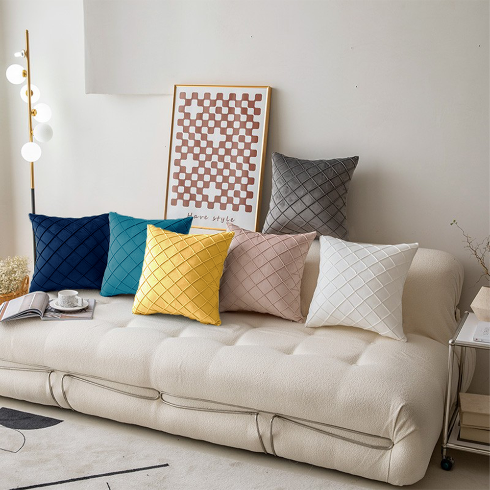 Diamond Cushion Throw Pillows (With/Without Inserts) 18x18 inches, pack of 2 throw pillows