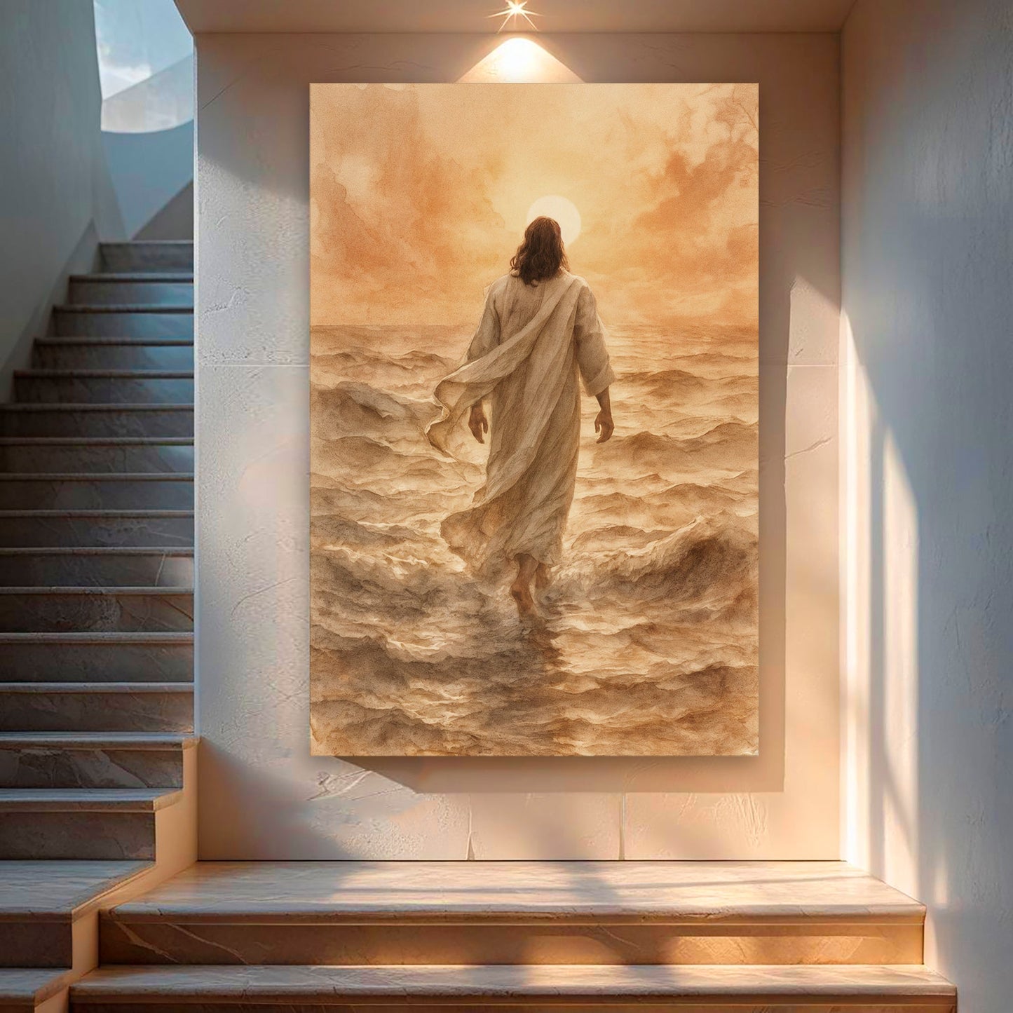 Jesus Christ Walking On Water Faith Wall Art VI