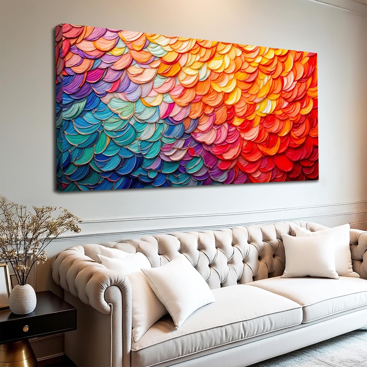 Fiery Dance Impasto Wall Art