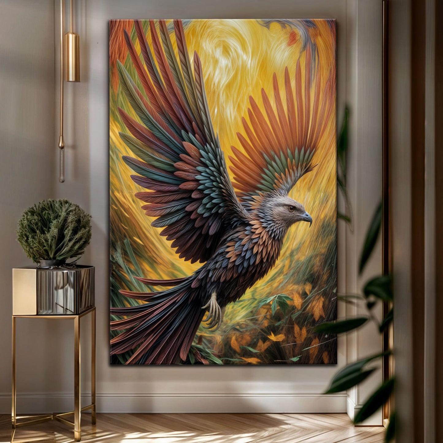 Flight Of Fancy Bird Impasto Wall Art