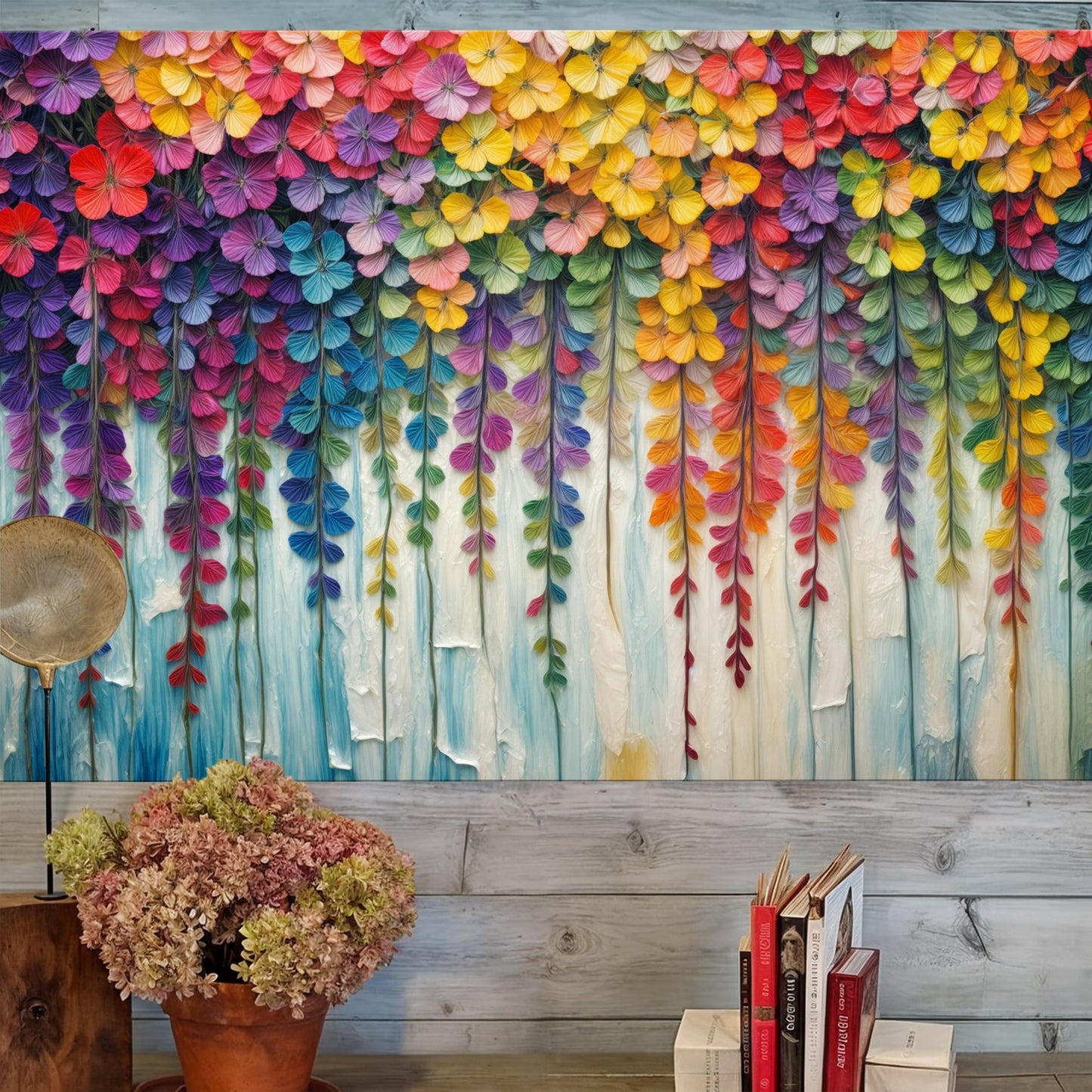 Cascade of Colors Impasto Wall Art