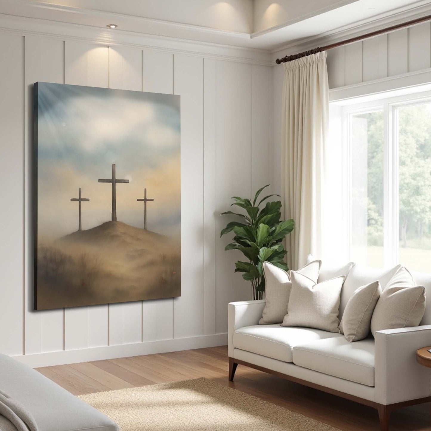 Three Crosses on Calvary Faith Wall Art II