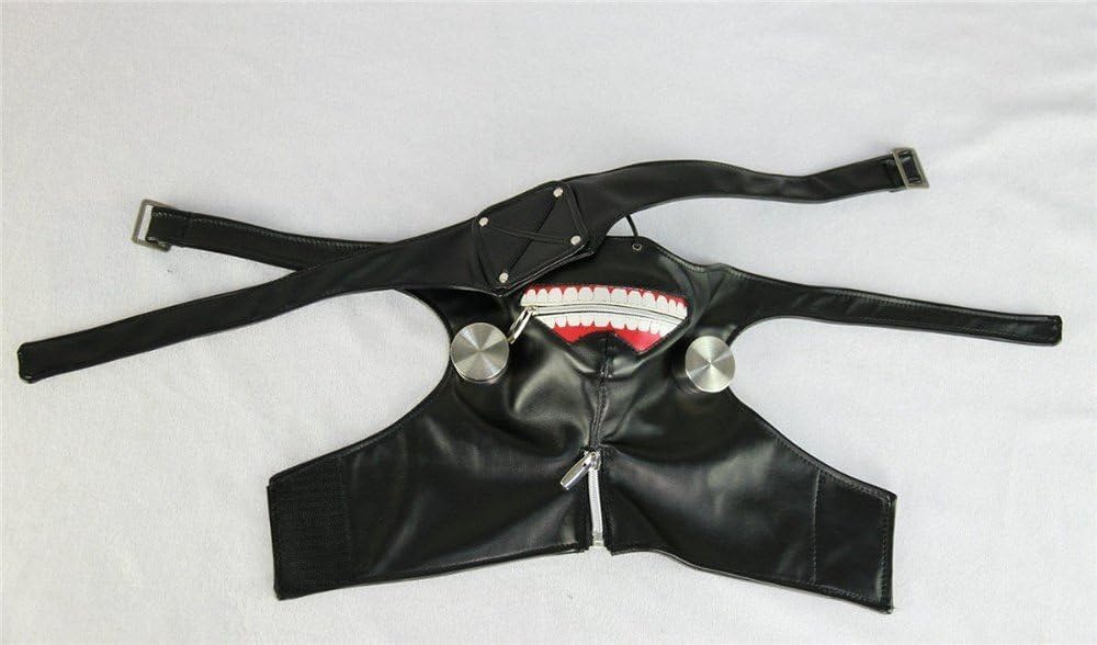 New anime tokyo ghoul cosplay prop zipper pu adjustable mask