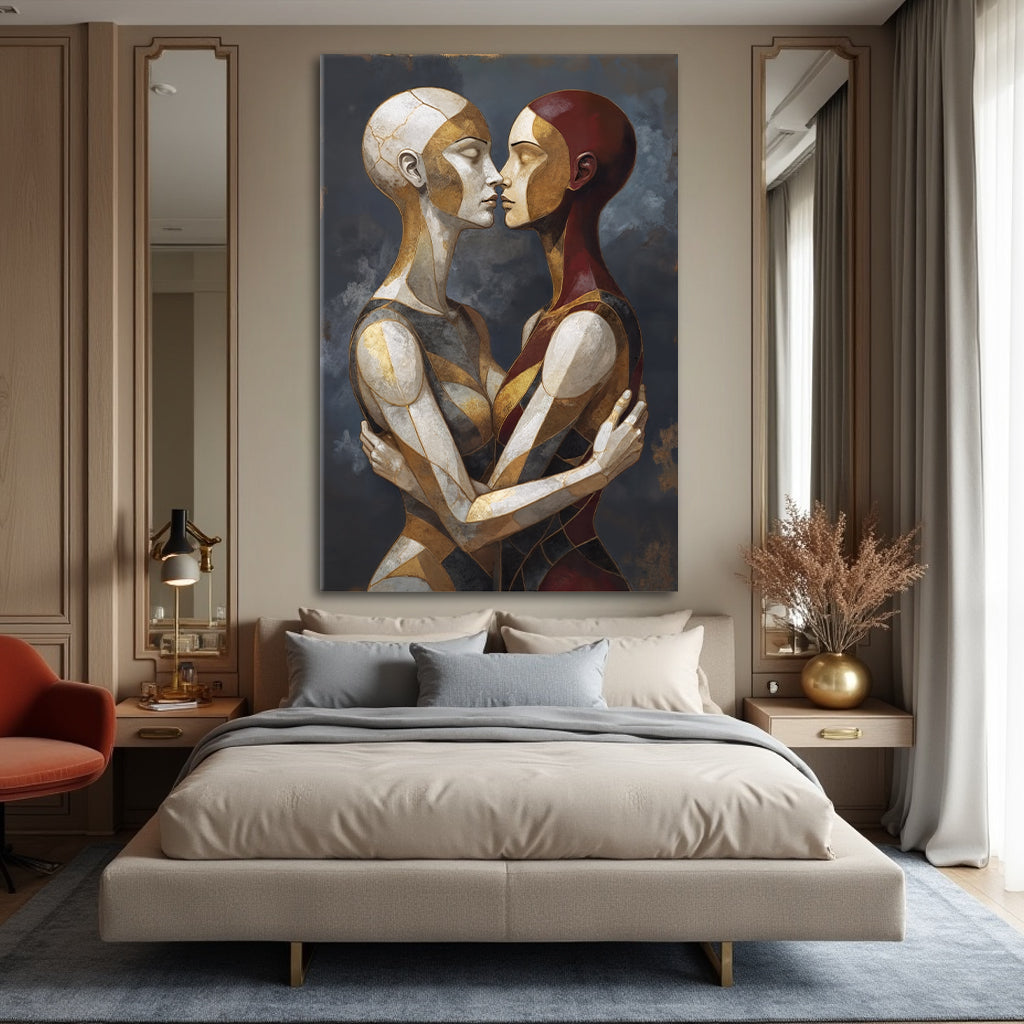 Embrace of Geometry Abstract Wall Art