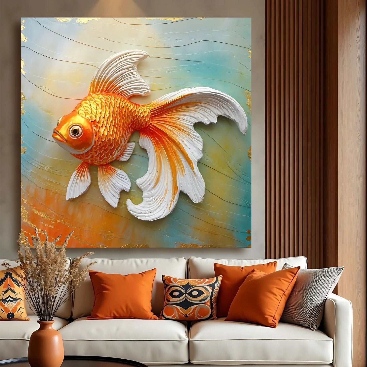 3D Goldfish Wall Art