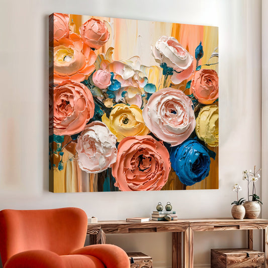 Blooming Bouquet Impasto Wall Art