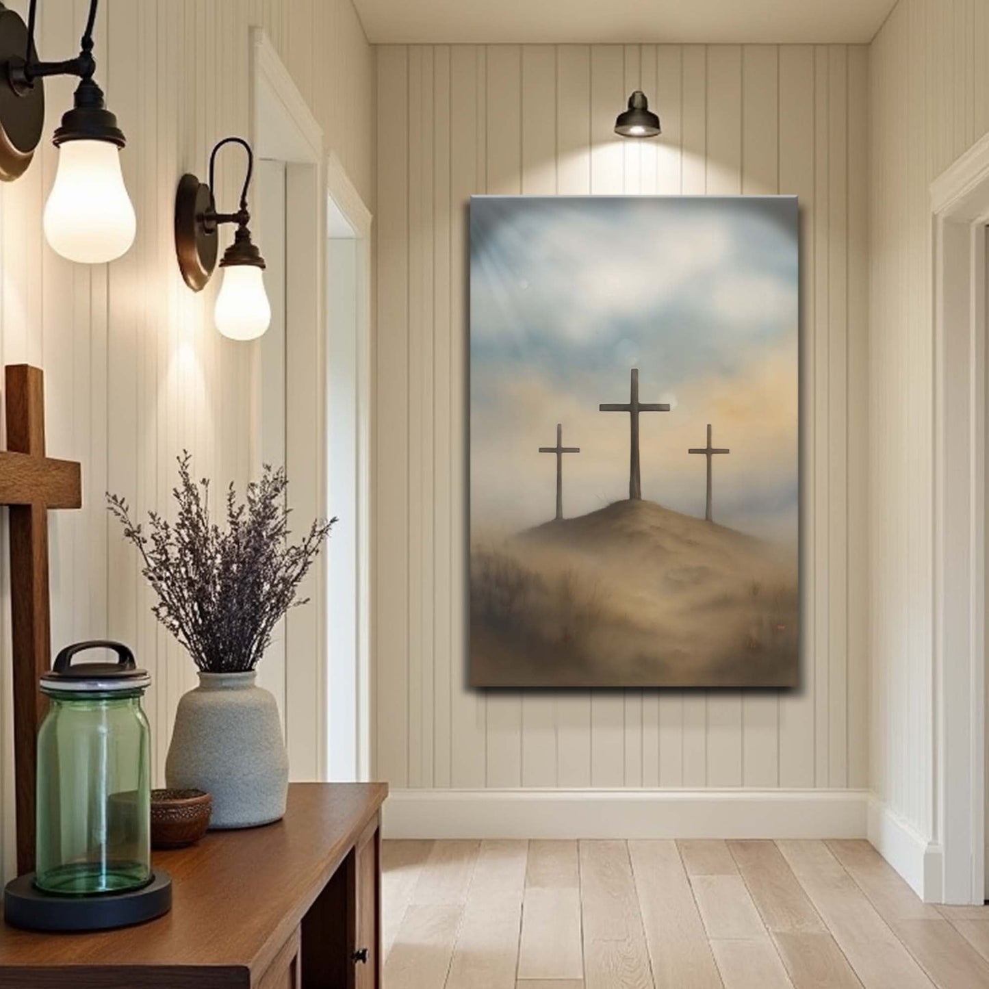 Three Crosses on Calvary Faith Wall Art II