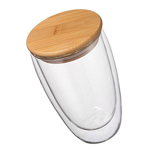 350ml 12oz double walled mug with bamboo lid double-wall glasses with spill proof bamboo lids. perfect for serving tea, coffee, juice, sodas, cocktails, whiskey, scotch, vodka, or your preferred spirit on the rocks.