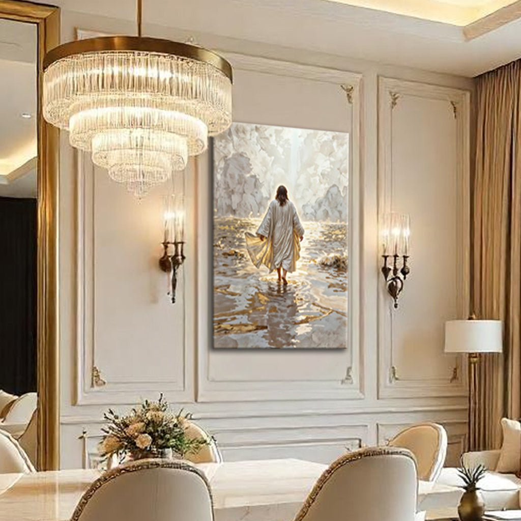 Jesus Christ Walking On Water Faith Wall Art IV