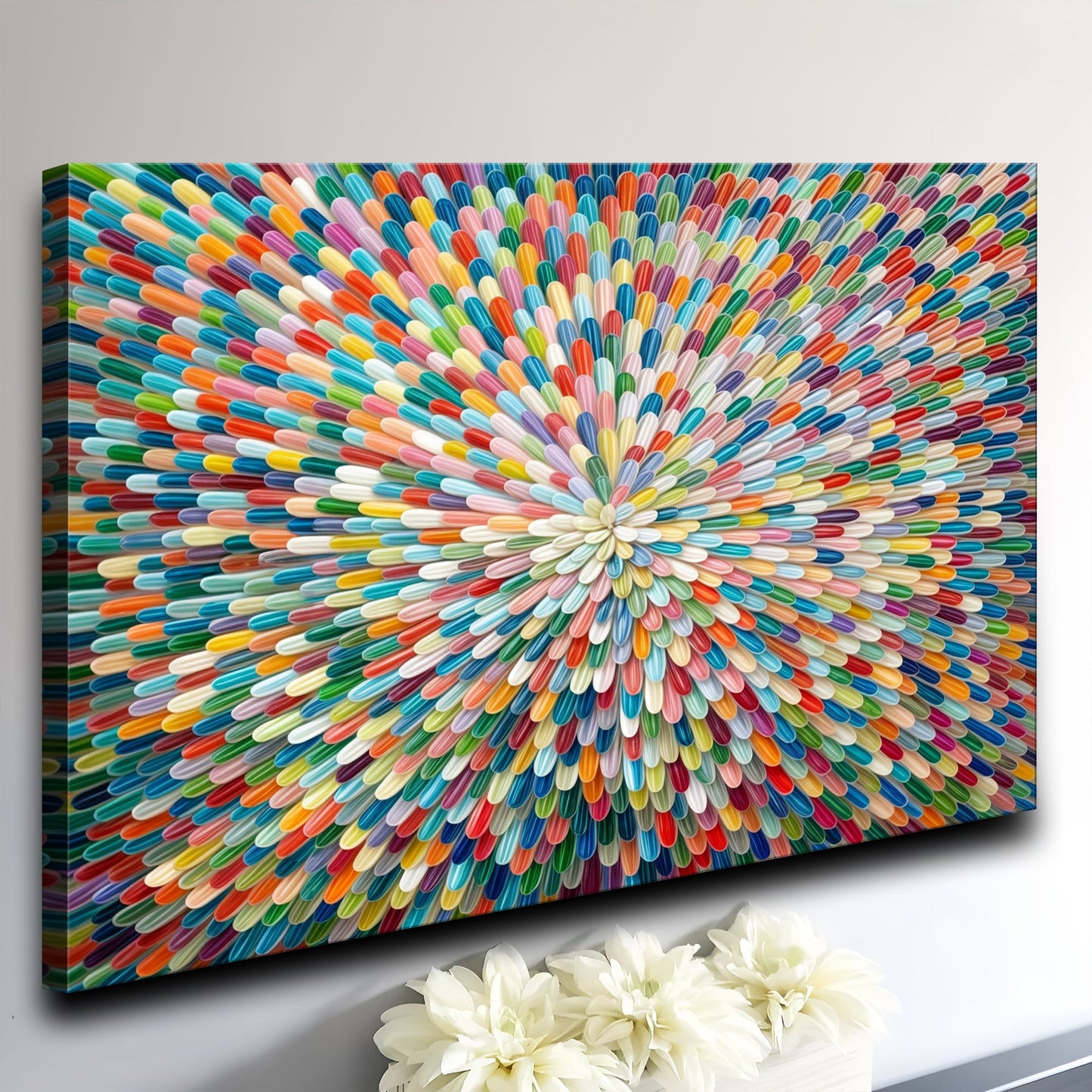Radiant Bloom Abstract Impasto Wall Art