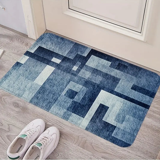 Blue Striped Area Rug for Bedroom