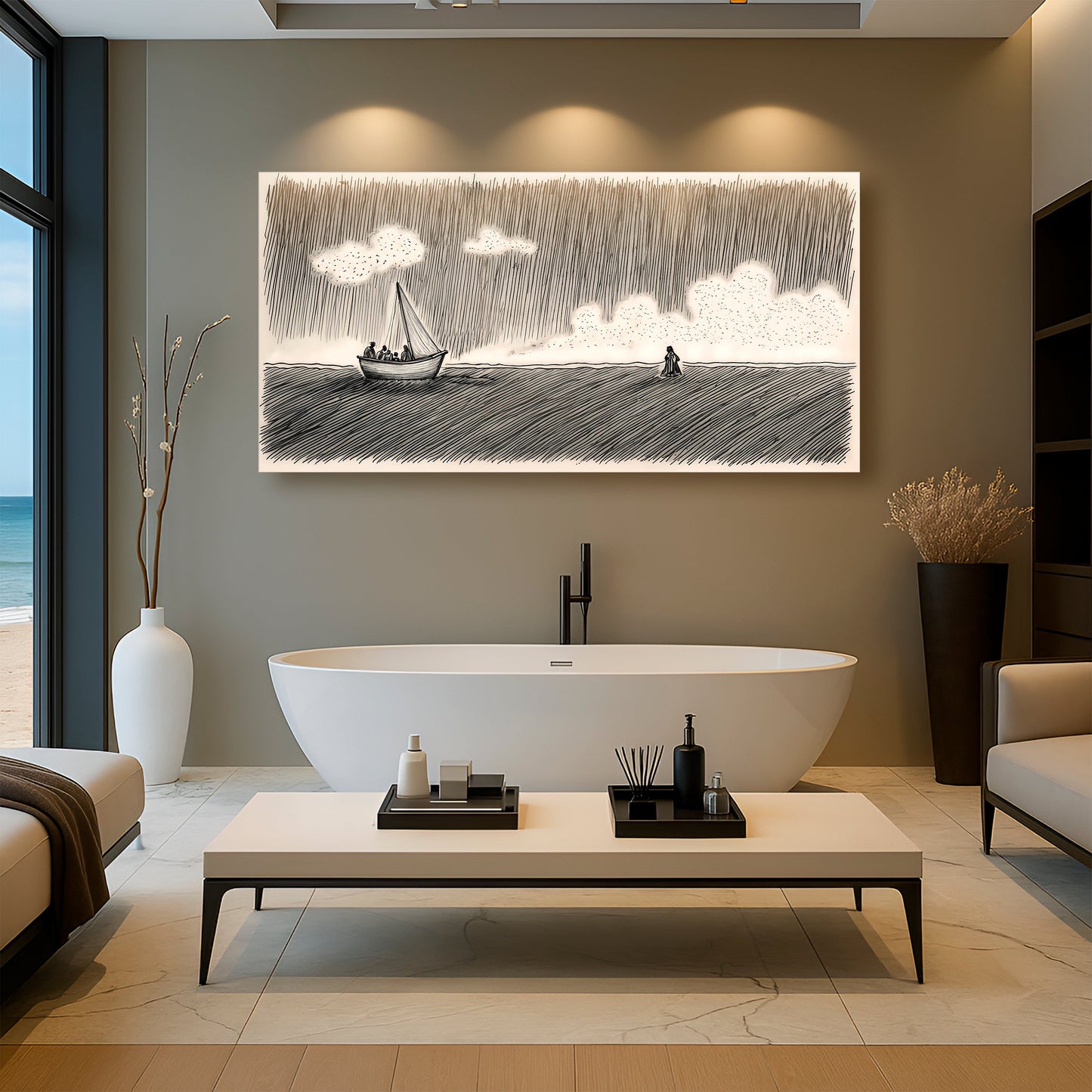 Jesus Walking On Water Faith Wall Art V