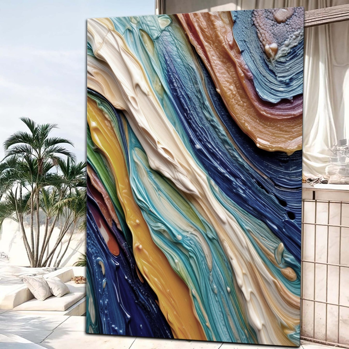 Ocean Waves Impasto Wall Art