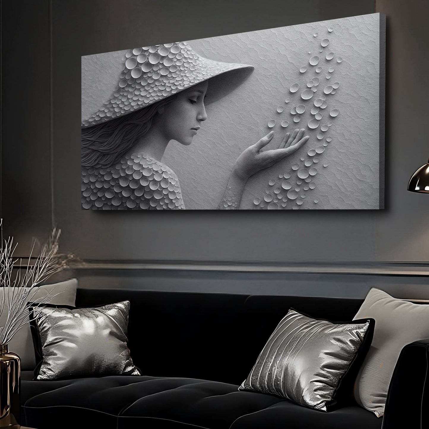 Modern Minimalist Woman Silhouette Wall Art