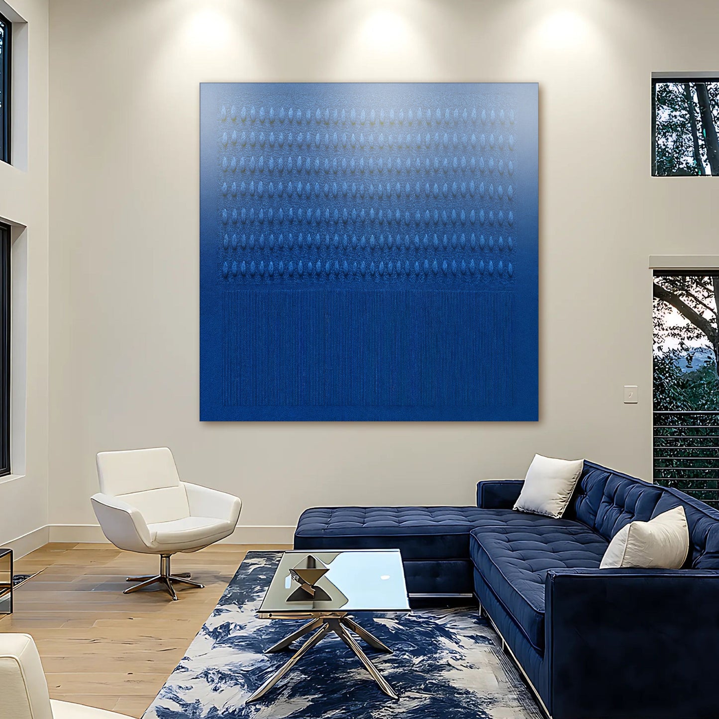 Minimalist Blue Gradient Abstract Wall Art