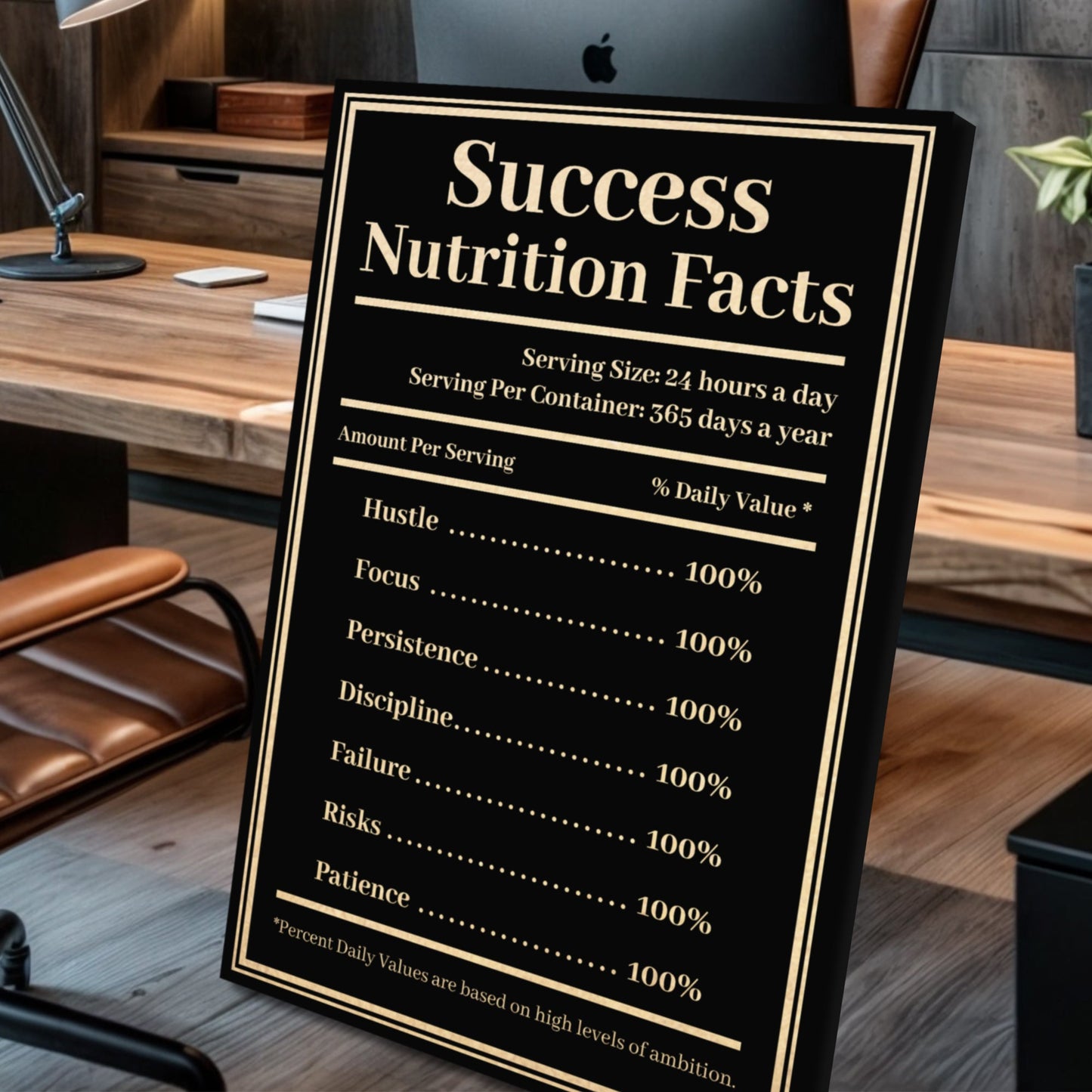 Ingredients For Success Motivational Wall Sign