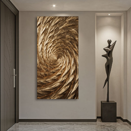 Gold Spiral Abstract Wall Art