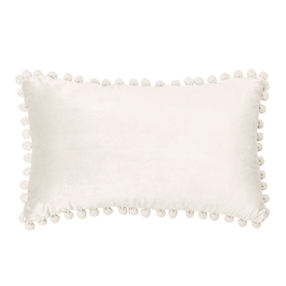 Rectangular Pompoms Lumbar Throw Pillow(With/Without Inserts)12x20 inches, pack of 2 throw pillows