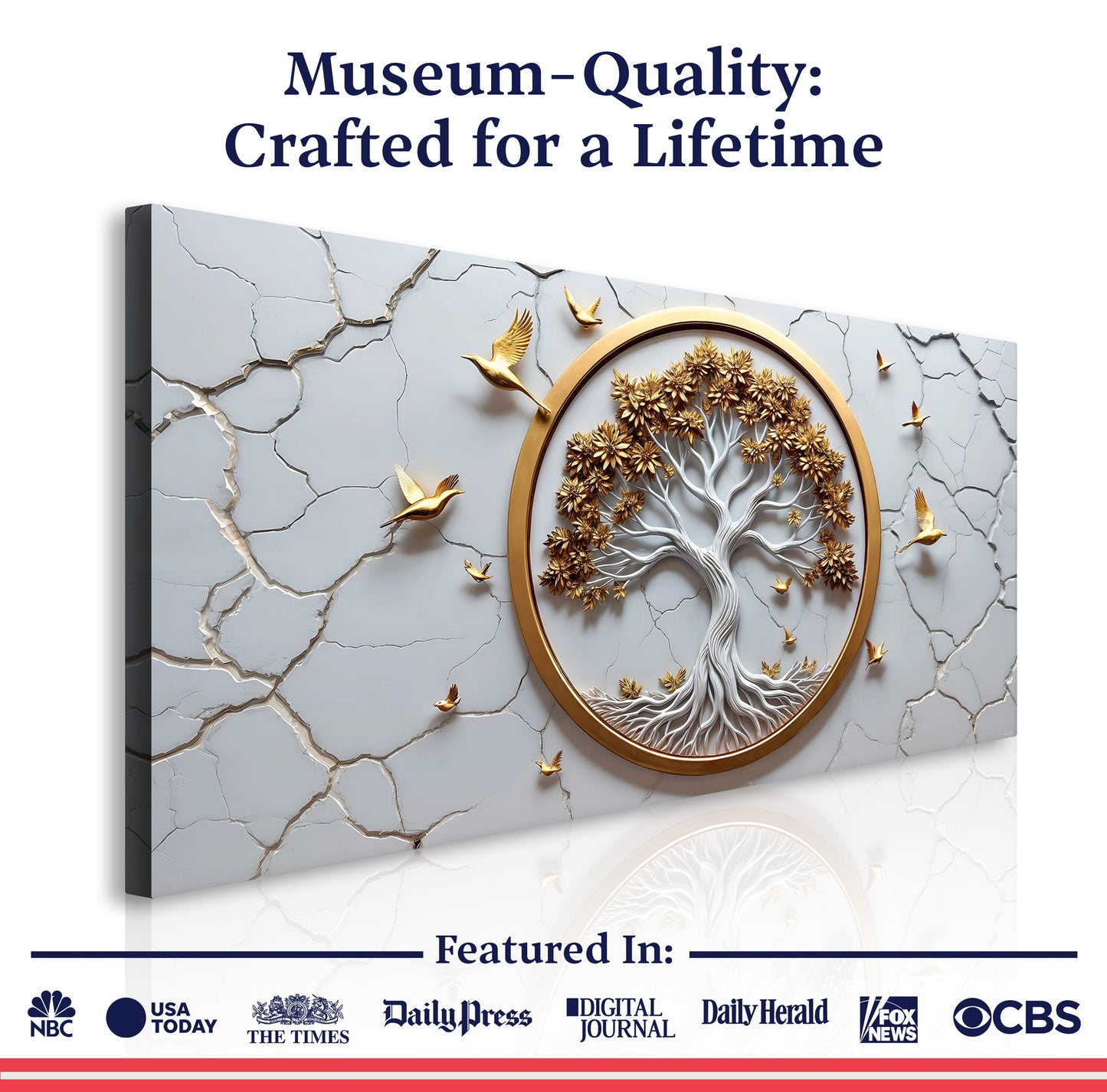 3D Celtic Tree of Life Wall Art - White