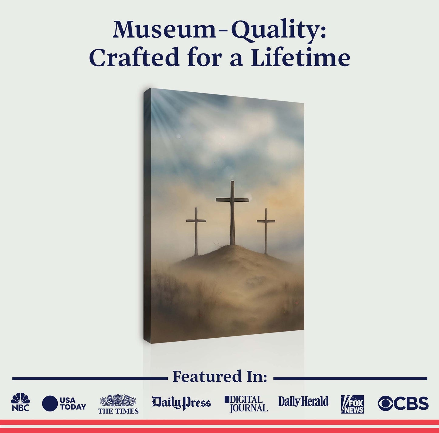 Three Crosses on Calvary Faith Wall Art II