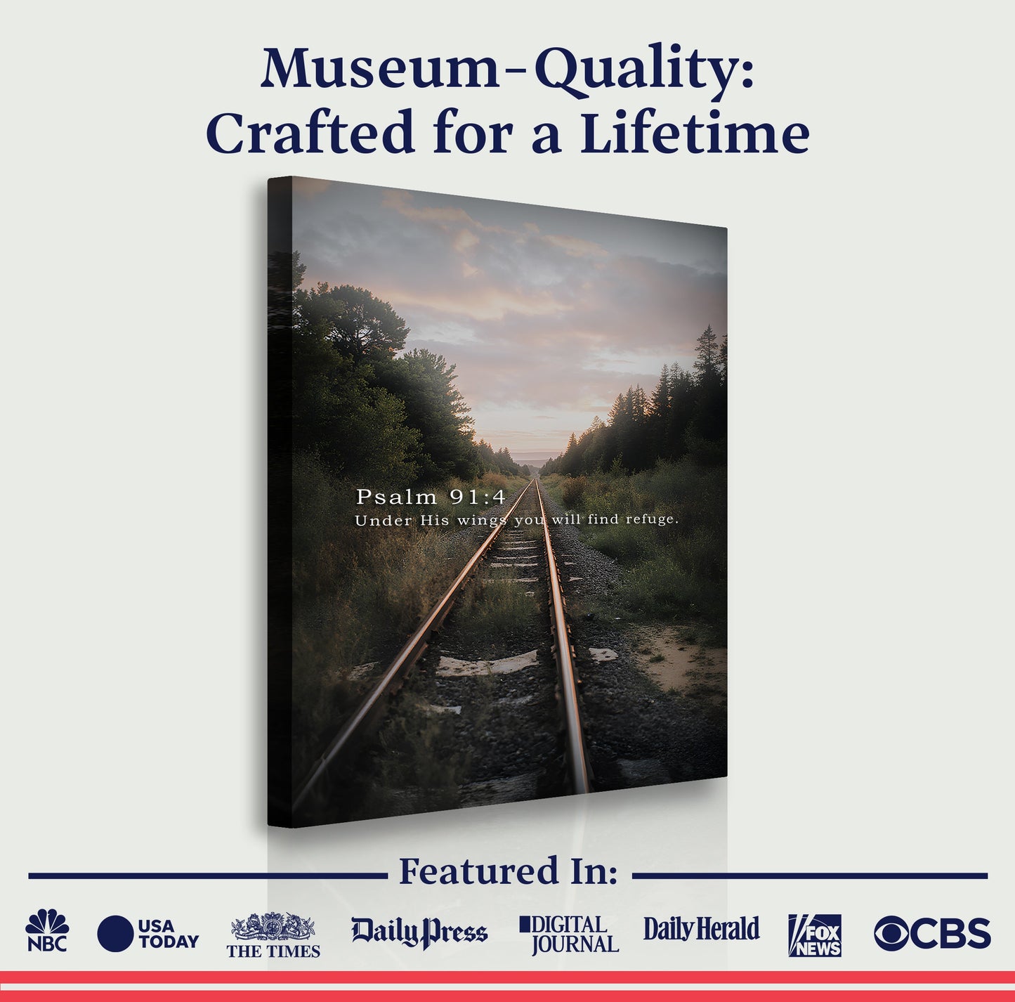 Under His Wings You Will Find Refuge - Psalm 91:4 Faith Wall Art