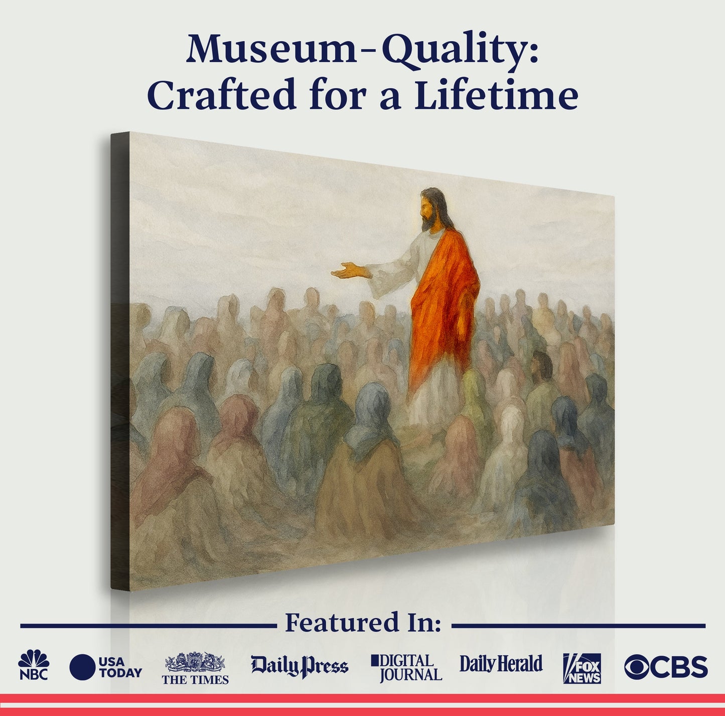 Jesus Speaking To Crowd Faith Wall Art III