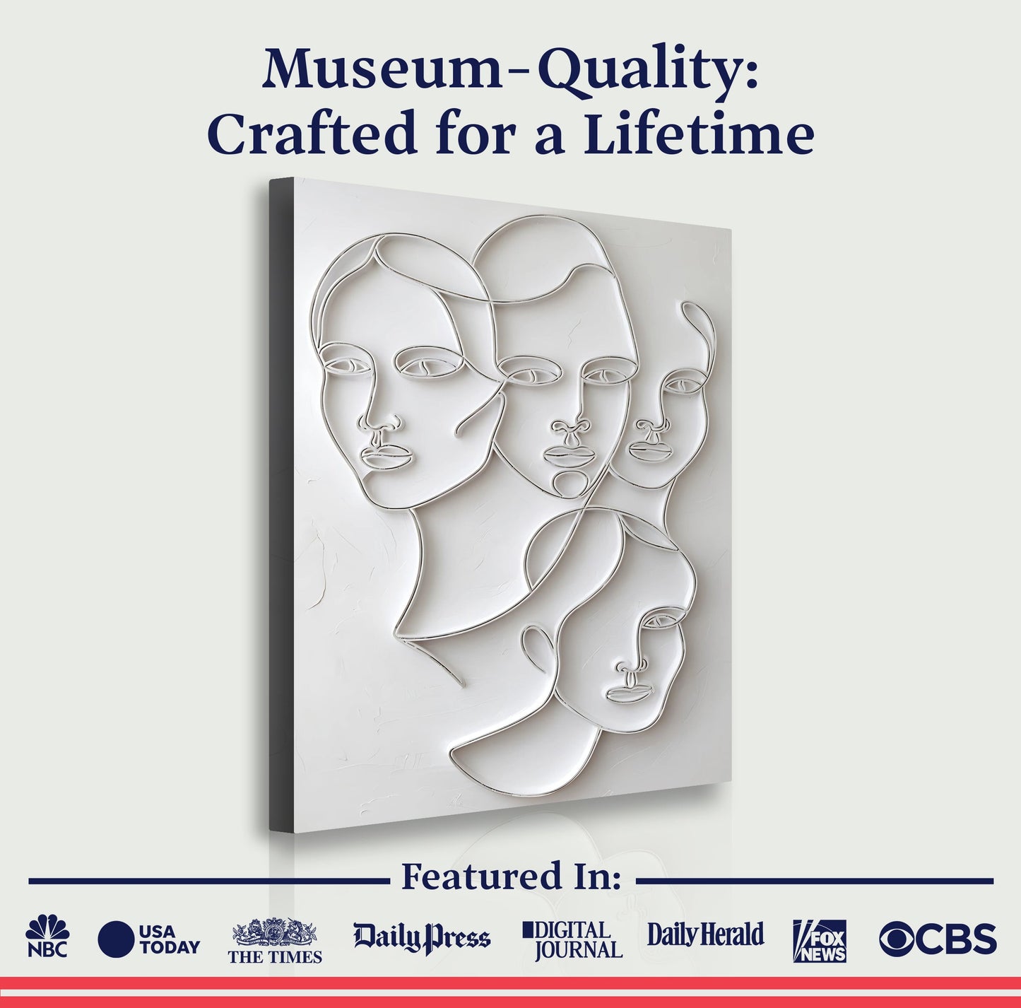 3D Minimalist Faces Wall Art