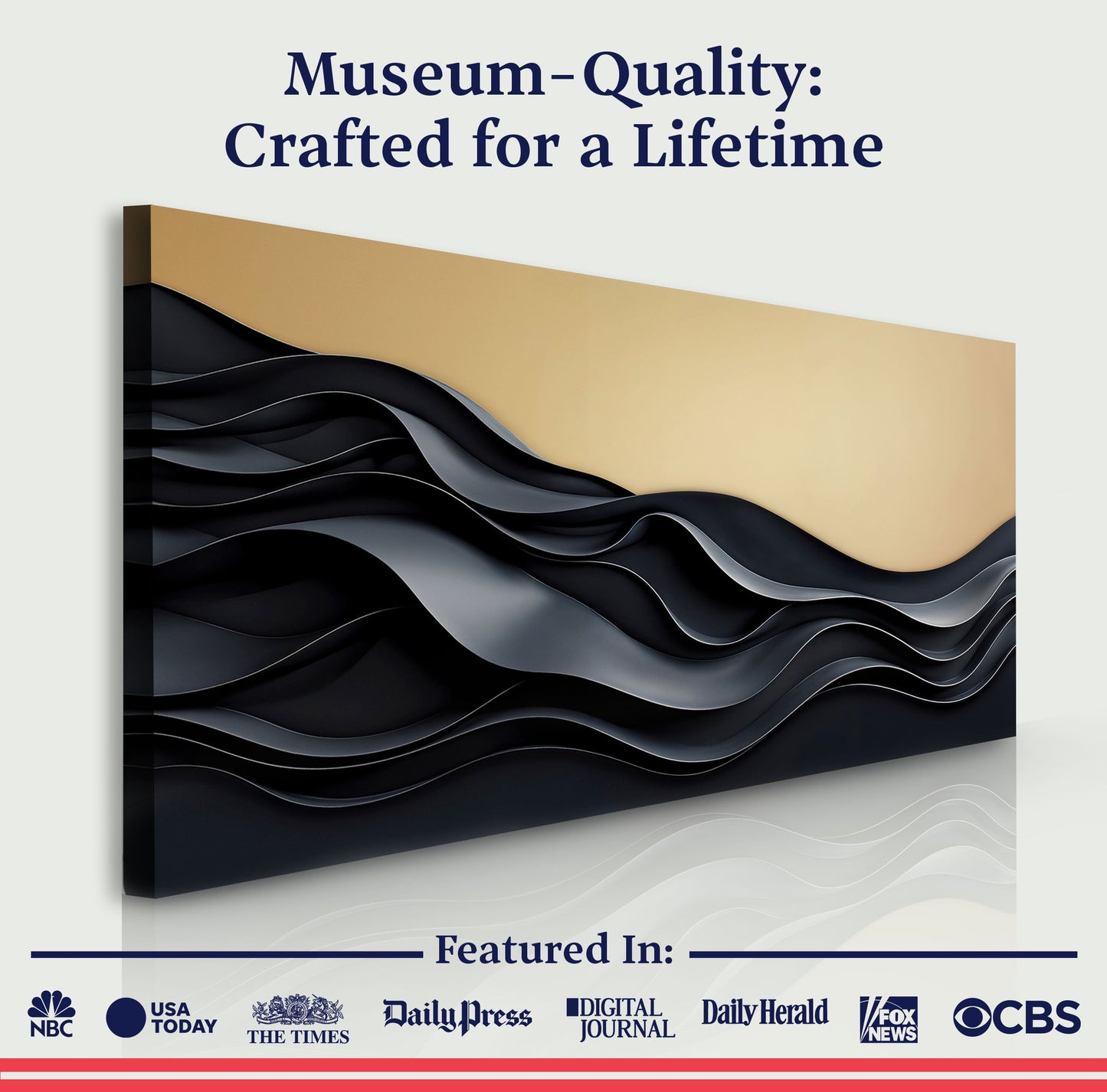 Black and Gold Minimalist Abstract Wall Art II