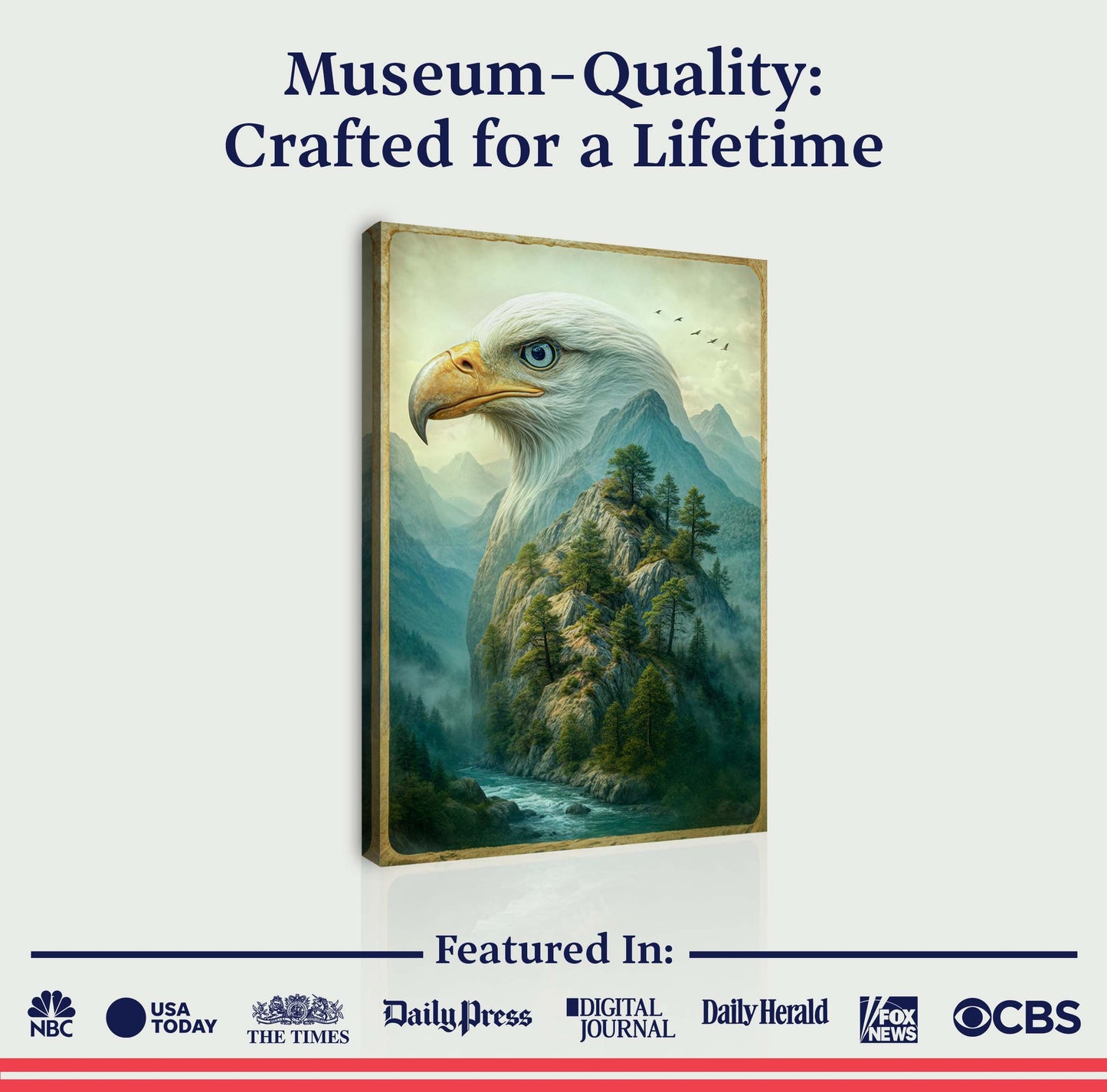 Eagle Over The Canyon Double Exposure Wall Art