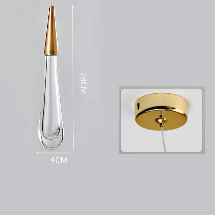 Modern LED Crystal Raindrop Staircase Chandelier