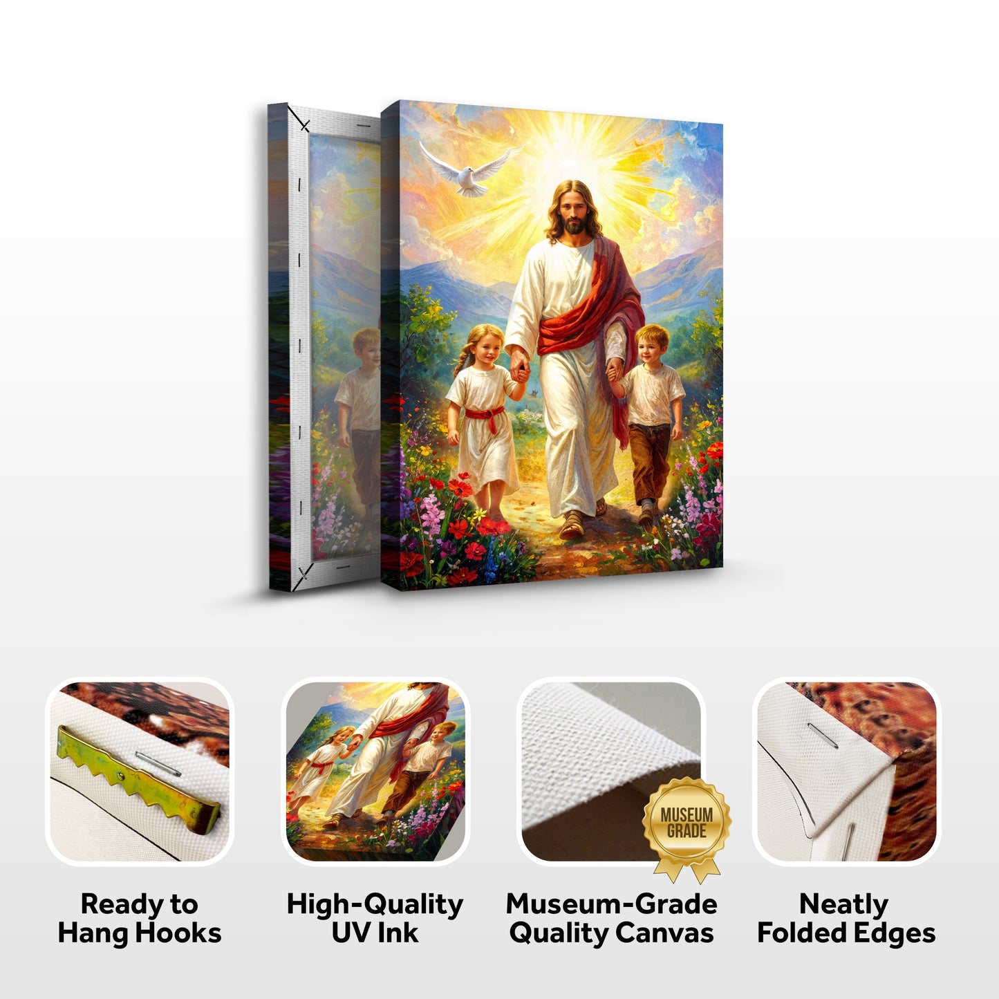 Jesus Walking With Kids Faith Wall Art