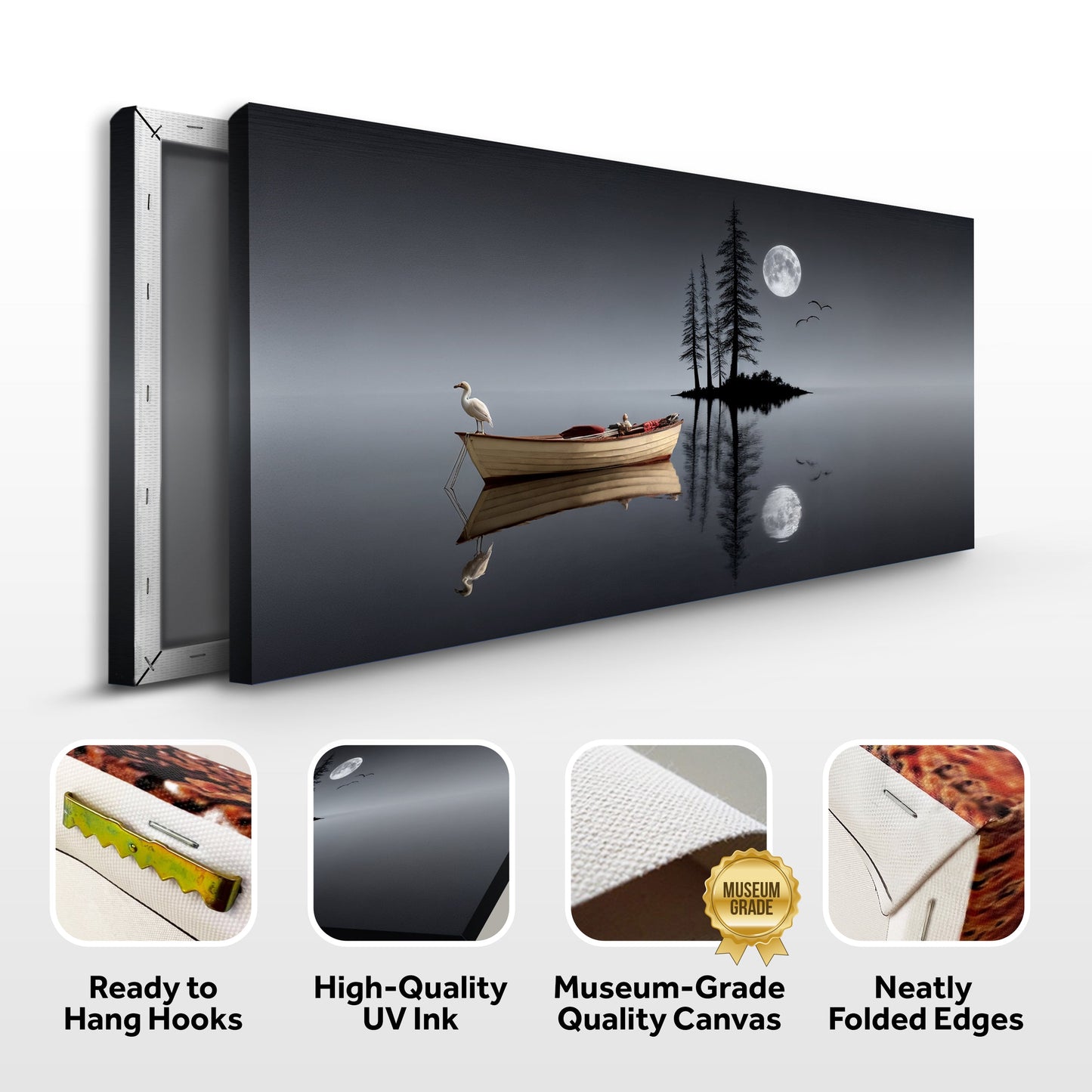 Modern Minimalist Night Lake Wall Art