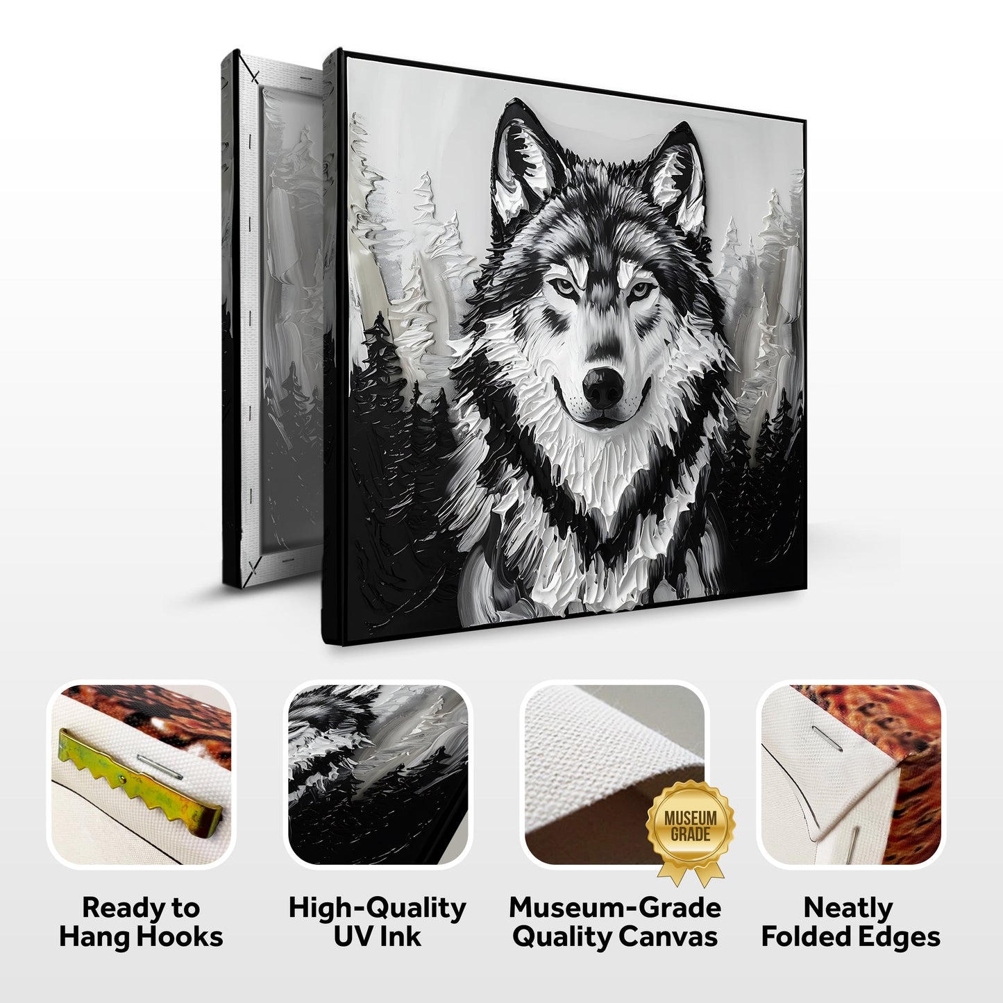 3D Wolf Wall Art IV